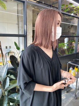 ユニオン(Union) ケアブリーチを使った肌馴染みピンクベージュ