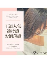 シェアハピ&nbsp;イエベ/オータム*王道人気で透け感＋お洒落に*グレージュ