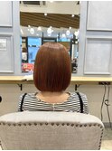 丸ボブ、オレンジベージュを添えて。