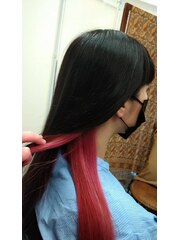 髪質改善×インナーカラー(レッド)【艶髪・美髪】