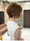 大人可愛い小顔ひし形クビレ丸み20代30代40代大人ショート(蘭)