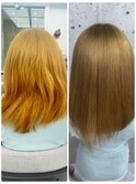 美髪シアーカラーピンクブラウンショートカット切りっぱなしボブ