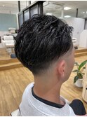 フェード×毛流れパーマ