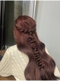 ラベンダーカラーにハーフアップ×網おろし♪