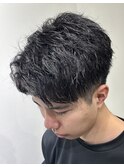 アップバング/ショート/ショートバング/スパイラルパーマ