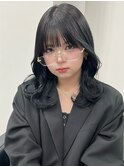 13745黒髪くびれヘア髪質改善レイヤーカット韓国風巻きワンホン