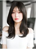 ☆レイヤーカット毛先ワンカールくせ毛風カール薄めバングデジパ