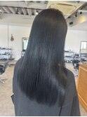 ナチュラルブルーブラック艶感ストレート美肌透明感