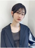 くびれヘア/アプリコットオレンジ/レイヤー/ショートボブ/韓国