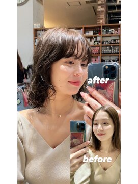 ノラ ヘアーサロン(NORA HAIR SALON) ナチュラル小顔前髪あり後れ毛サイドバング結べるボブくびれヘア