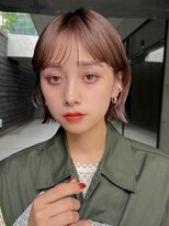 ガーデンヨコハマ(GARDEN YOKOHAMA)&nbsp;切りっぱなし　ミニボブ　ブリーチ　ワインレッド　バーガンディ