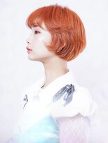 ピークアブー アヴェダ ギンザシックス(PEEK-A-BOO AVEDA GINZASIX)&nbsp;オレンジカラーフレンチボブダブルカラー艶髪　暖色系◆