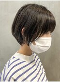 前下がりショートボブ 前髪あり イルミナカラー オージュア