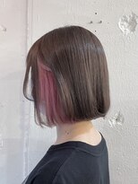 リッカ(RICCA)&nbsp;【ボブヘア】モカベージュ×ピンクイヤリングカラー♪