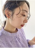 顔まわりカット　癖毛を生かしたスタイル