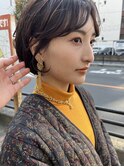 中川陽南子【耳掛けショートボブ柔らかヘアグレージュブラウン