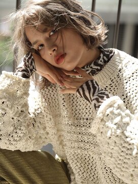 ショコラ アベノ(Chocolat ABENO) #ミニウルフ#くすみブルー#ウェットウェーブ