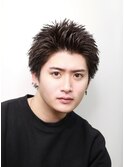 アップバング メンズ メンズヘア ショート カラー 学割 眉毛