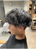 ウルフ/アッシュブラック/カルマパーマ/ベリーショート/柏