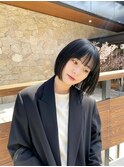 大人かわいいぱつっとボブタッセルボブ赤みゼロオリーブアッシュ