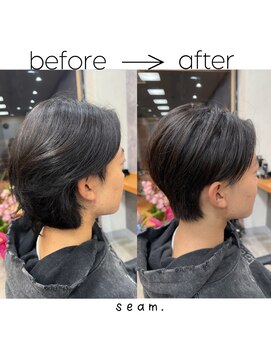 シーム(seam.) 簡単スタイリングセンターパート◎どんな髪質・毛量・年齢もOK