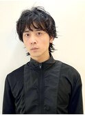 アンニュイパーマのメンズウルフショート