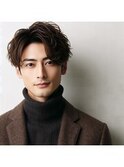 ★大人無造作ツーブロックモテる束感モテ髪イケメン黒髪ビジネス