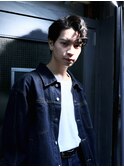 フェザーパーマ/アップバング/黒髪/前髪パーマ/センター北