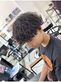 MEN'S HAIR/ブルーブラック/スペインカール/韓国マッシュ