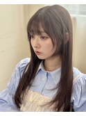 【韓国ヘア】ロングスタイル顔まわりレイヤー　★薄め前髪
