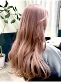 姫カットベリーショート切りっぱなしボブバレイヤージュ