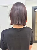 切りっぱなしボブ×外ハネボブ×ラベンダーカラー