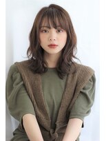 シロフ シブヤ(shirof shibuya)&nbsp;大人可愛い顔まわり×ミニウルフ×ブラウン×20代30代40代