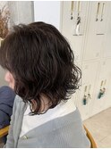 外はねボブパーマ