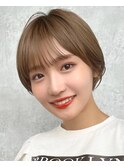 ミルクティーブラウン/ショートレイヤー/ストレート/30代40代