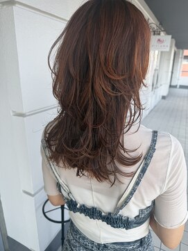 ヌル ヘア デザイン(nullus hair desigh) 【nullus】レイヤーカット×オレンジカラー
