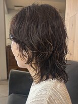 トップヘアーヒルズ 安城(TOP HAIR HILLS)&nbsp;安城大人ウルフカット癖毛風パーマショコラブラウン30代40代50代