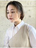 ショートボブ ショートヘア ベージュカラー ケアブリーチ 小顔