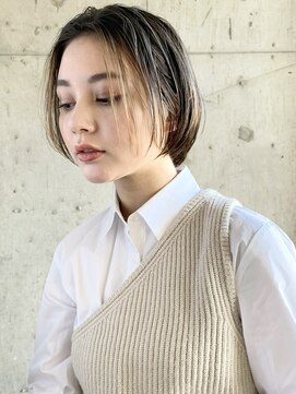 エムクランメイクス 原宿 表参道(m.clan MAKE'S) ショートボブ ショートヘア ベージュカラー ケアブリーチ 小顔