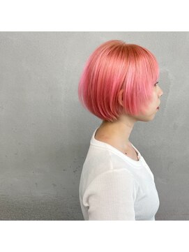タグ(#tag) #ピーチピンク×ショートボブ