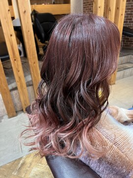 オーブ ヘアー リリー 博多2号店(AUBE HAIR lily) ピンクグラデーションカラー！