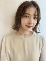 外ハネぱつっとボブ外ハネボブパーマ顔まわりレイヤーボブウルフ