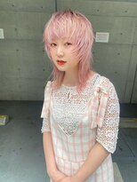 レコ 渋谷(LECO) ホワイトピンクのシャギーウルフ