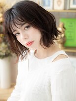 カバーヘア イヴ 戸頭店(COVER HAIR EVE)&nbsp;斜めバングくせ毛風ウルフカット外ハネロブc5戸頭20代30代40代