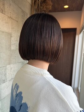 ミルヘアデザイン(mil hair design) ボブ　ミルクティーベージュ　艶髪　髪質改善カラー　ショート