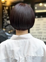 サロン ハナノ(Salon Hanano) モードボブぱっつん前髪20代30代チェリーブラウンマッシュ