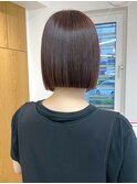 縮毛矯正ボブ×切りっぱなしボブ×チョコレートブラウン