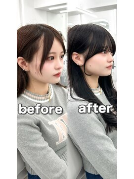 アマトウキョウ アユンチェ(AMA TOKYO×AYUNCHE) 前髪顔まわり韓国ヘアレイヤーカットサイドバンク2wayバンク韓国