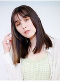 抜け感ミディアムヘア