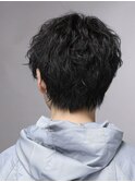 微分け　縦落ちツイストパーマ